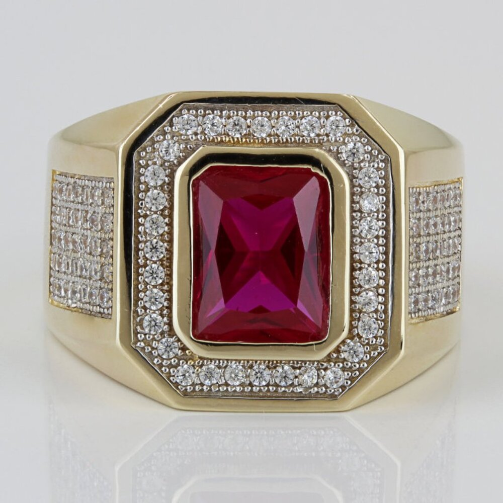 14kyg Lab-Created Ruby+ Cubic Zirconia Anniversary/ C… - Gem
